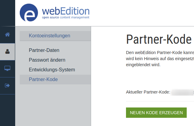 webEdition Partner-Code erzeugen